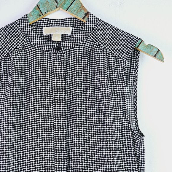 Michael Kors Houndstooth Silky Sleeveless Button-on Romper, NWOT, Sz S - Picture 3 of 9